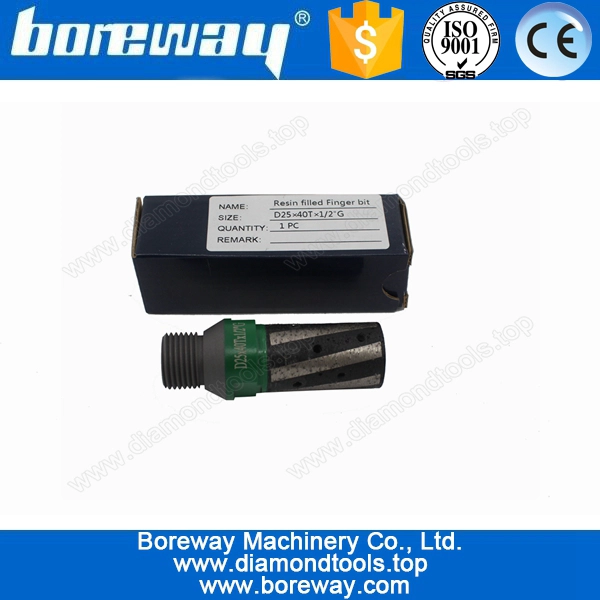 आपूर्ति राल भरा डायमंड फिंगर कटर स्टोन D25 * 40T * 1/2 "जी के लिए