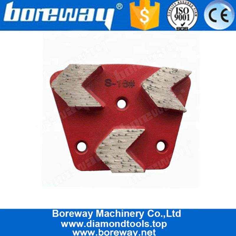 Three Arrow Segments Trapezoid Diamond Concrete Grinding Disc For Concrete Terrazzo Floor