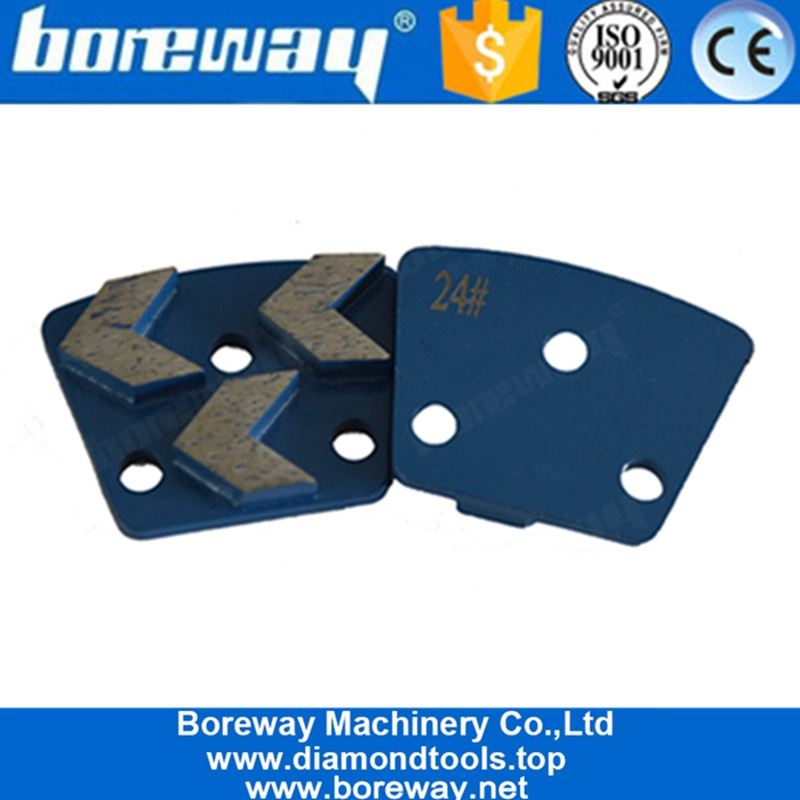 Three Arrow Segments Trapezoid Diamond Concrete Grinding Disc For Concrete Terrazzo Floor