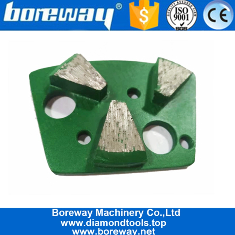 तीन फैन शेप सेगमेंट डायमंड फ्लोर ग्राइंडिंग ब्लॉक, थिन कोटिंग रिमूवल के बड़े एरिया के लिए