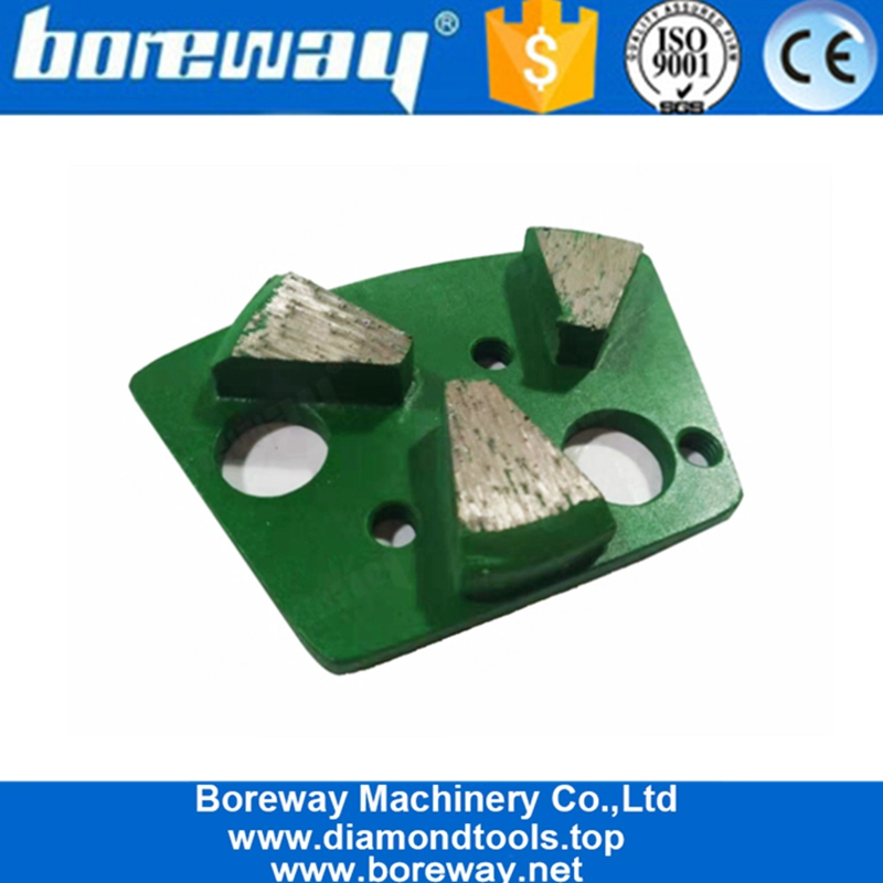 तीन फैन शेप सेगमेंट डायमंड फ्लोर ग्राइंडिंग ब्लॉक, थिन कोटिंग रिमूवल के बड़े एरिया के लिए