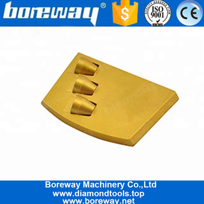 Drei halbe PCD Lavina Quick Lock-Bodenschleifschuhe für die Epoxidbeschichtung Entfernen der Lavina-Schleifmaschine