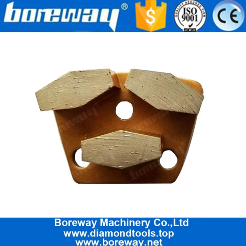 तीन हेक्सागोन सेगमेंट ट्रेपेज़ॉइड कंक्रीट मेटल बॉन्ड ग्राइंडिंग पैड टूल्स फॉर क्विक कनेक्टिंग ग्राइंडिंग मशीन सप्लायर