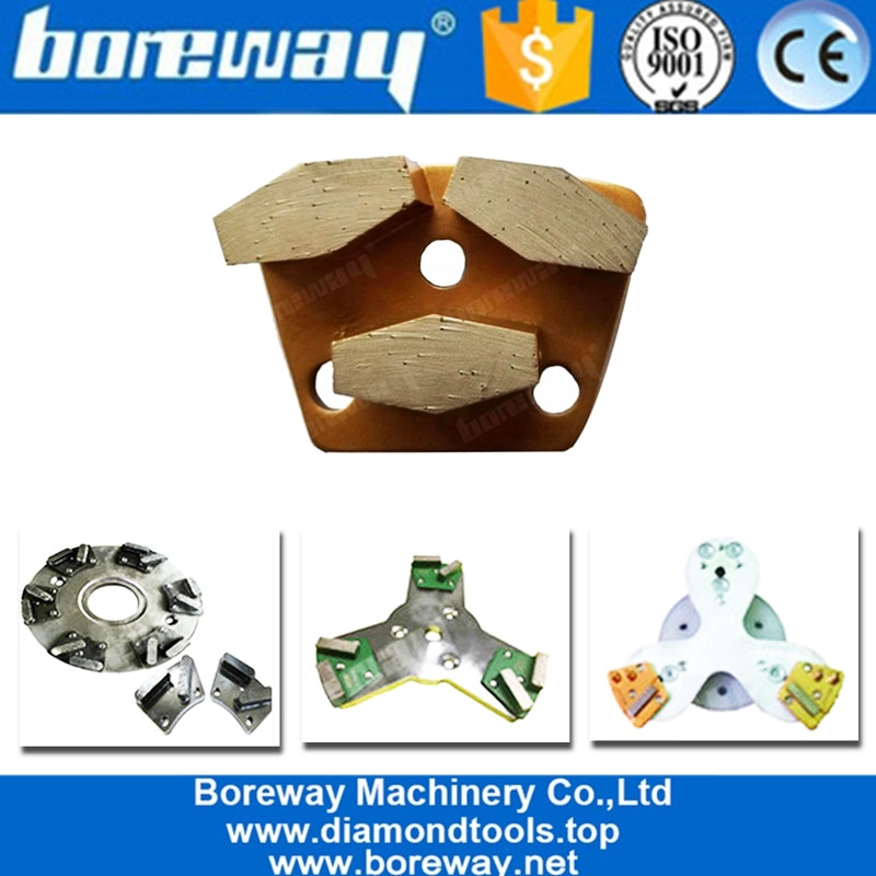 तीन हेक्सागोन सेगमेंट ट्रेपेज़ॉइड कंक्रीट मेटल बॉन्ड ग्राइंडिंग पैड टूल्स फॉर क्विक कनेक्टिंग ग्राइंडिंग मशीन सप्लायर