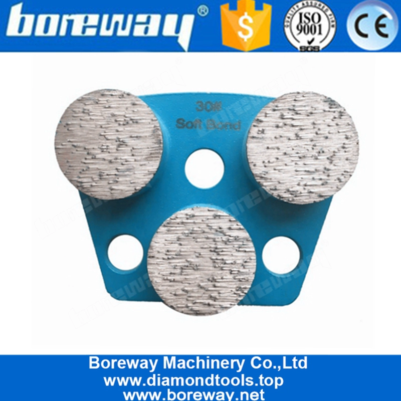 कंक्रीट टेराज़ो बहाली के लिए तीन गोल खंड ट्रेपेज़ॉइड पीस पैड