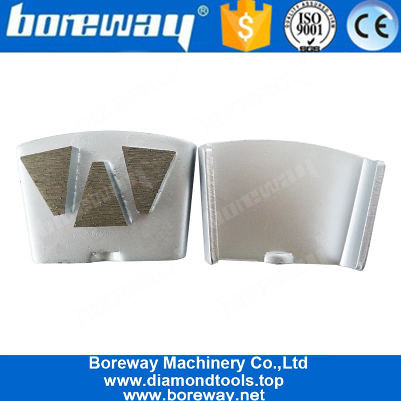 Drei Segmente HTC Diamantschleifschuhe für die Terrazzobodensanierung von Beton