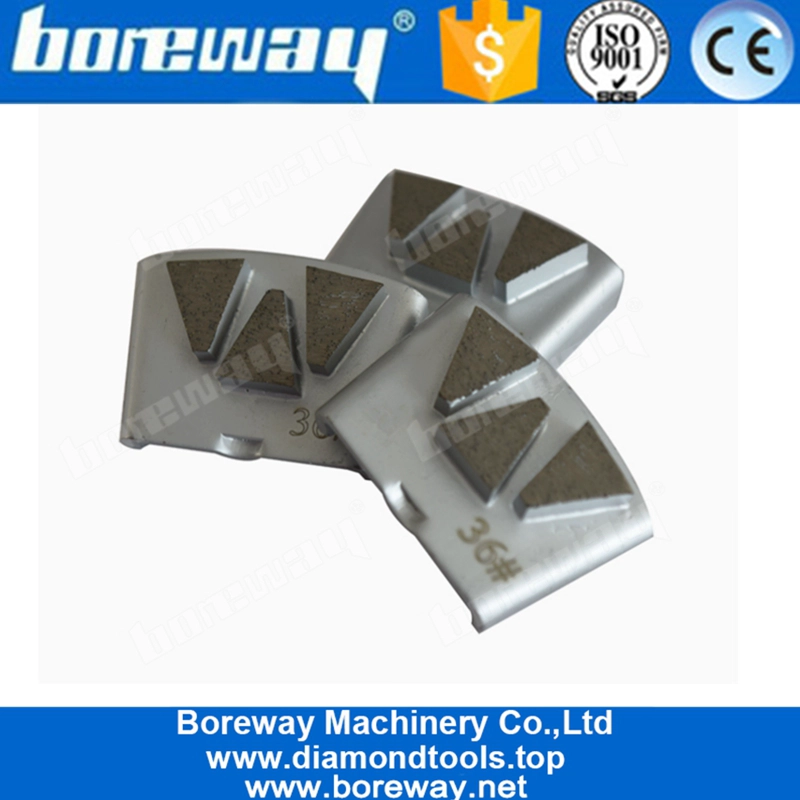 Drei Segmente HTC Diamantschleifschuhe für die Terrazzobodensanierung von Beton