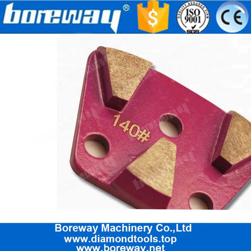 Pattini abrasivi diamantati a tre segmenti in metallo con filetto M6 a 3 fori