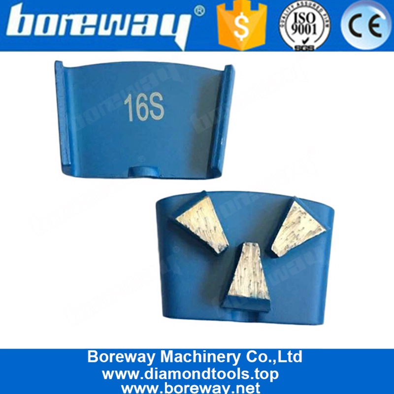 Drei Trapezsegmente HTC Betonschleifstein für Betonboden