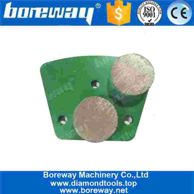 कंक्रीट फर्श नवीनीकरण के लिए दो गोल खंड के साथ ट्रेपेज़ॉइड डायमंड पीस ब्लॉक