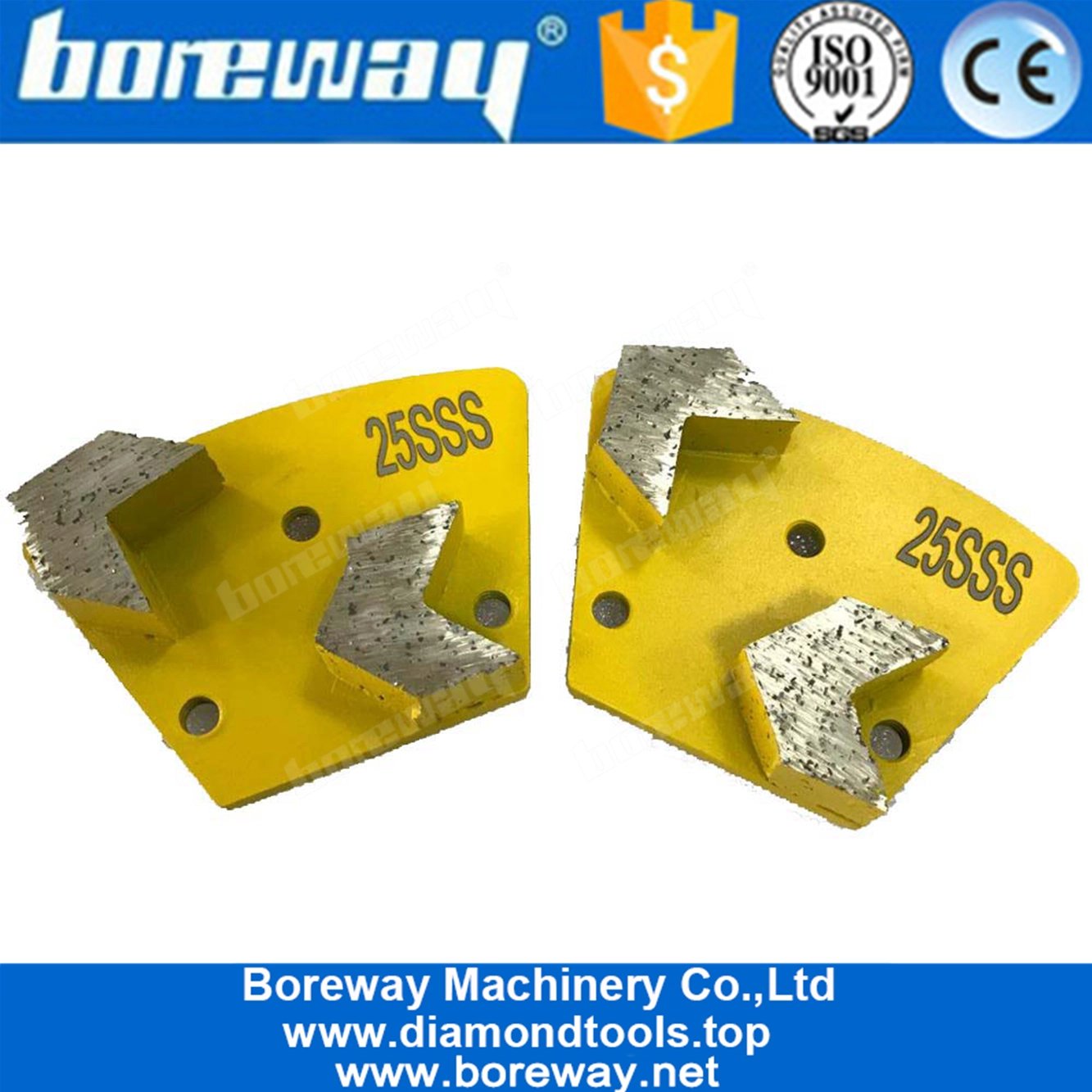 台形形状の矢印バー床金属研削パッド