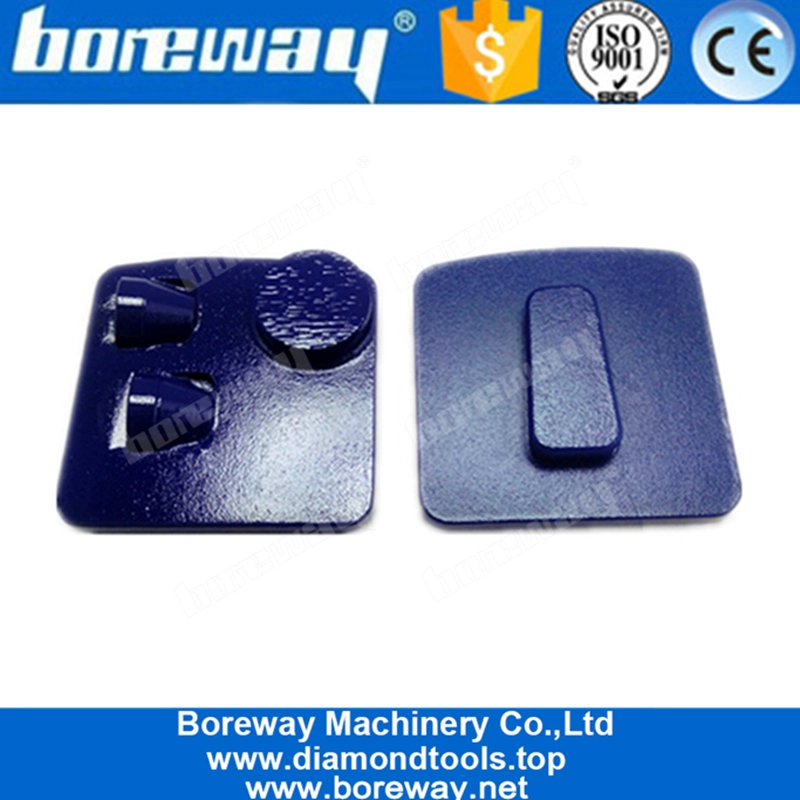 Zwei halbe PKD und ein runder Segmentbeton-Schleifblock zum Entfernen von Epoxidklebstoffbeschichtungen