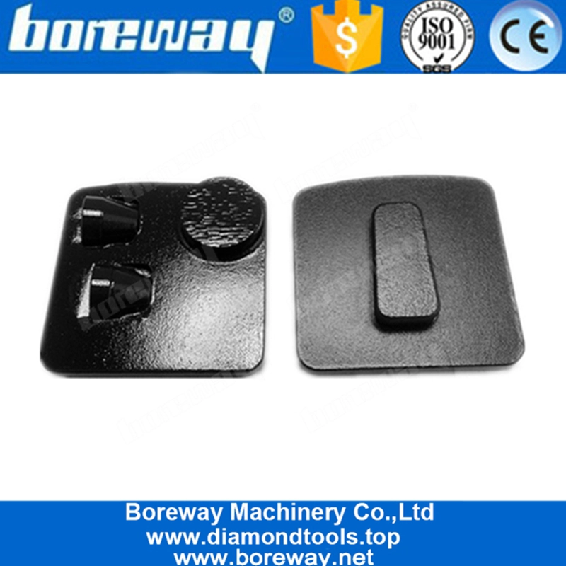 Zwei halbe PKD und ein runder Segmentbeton-Schleifblock zum Entfernen von Epoxidklebstoffbeschichtungen