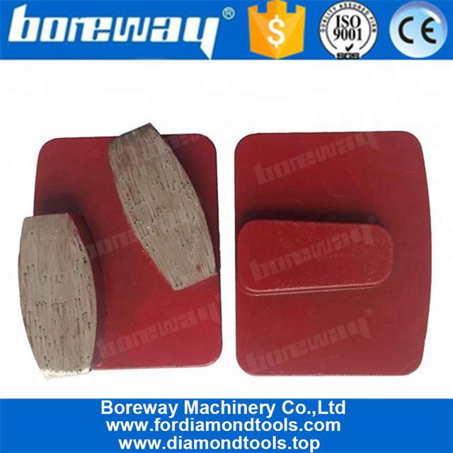 Zwei ovale Segmente Redi-Lock Metalldiamant-Schleifpolierschuh für Betonboden