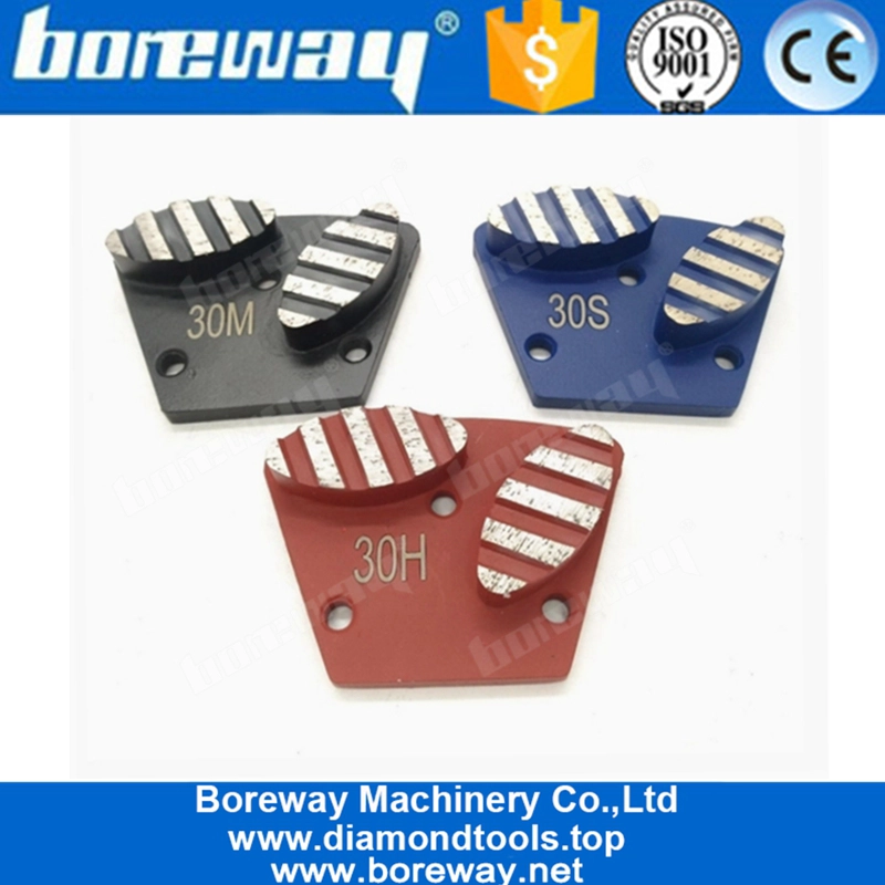 Due segmenti ovali con disco diamantato per affilare il pavimento diamantato a strisce per la rimozione del rivestimento del pavimento in cemento