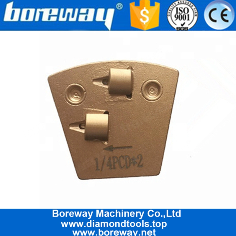 Two Quarter PCD Two Pins Quick Lock PCD Diamond Grinding Shoes For Epoxy Coating Removal