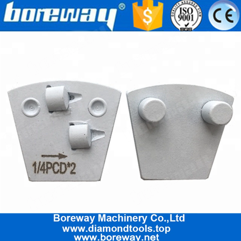 Two Quarter PCD Two Pins Quick Lock PCD Diamond Grinding Shoes For Epoxy Coating Removal