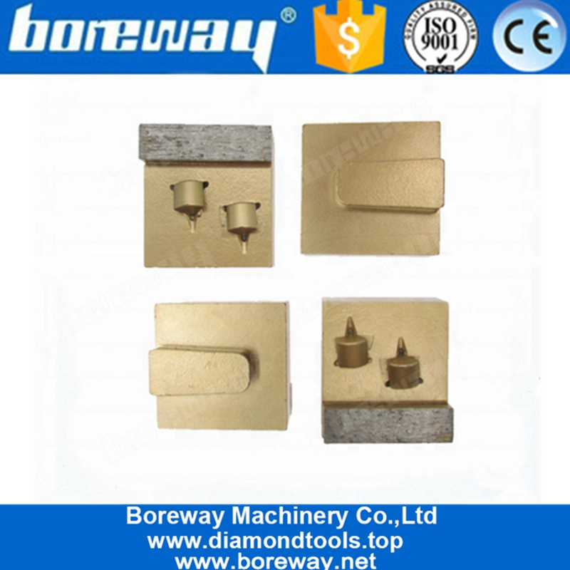 Deux PCD quart et souliers de meulage de diamant de serrure de Redi de segment pour l'enlèvement de revêtement de colle époxyde