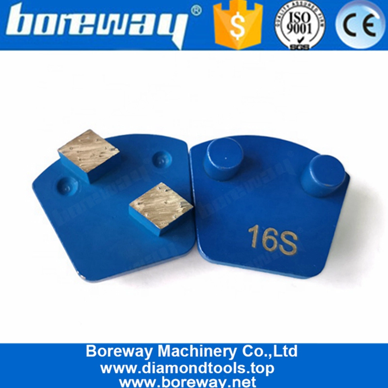 Two Rhombus Segments Double Pins Quick Lock Grinding Shoes For Concrete Floor Renovation