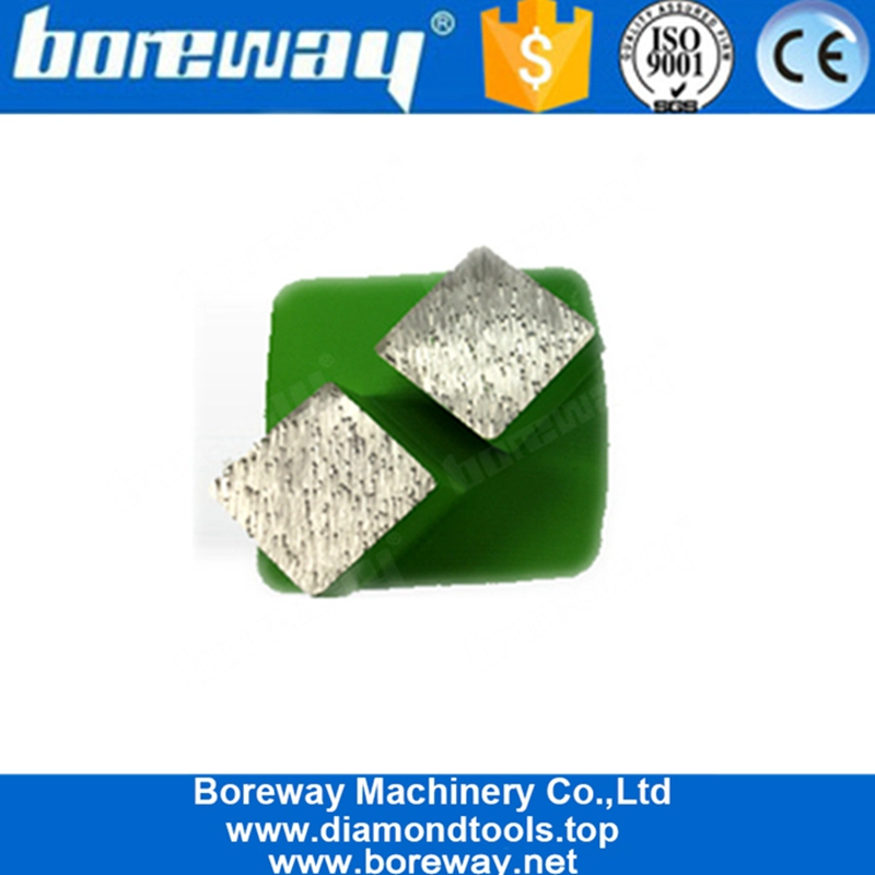 Dos segmentos cuadrados Redi Lock Husqvarna Placa de molienda de hormigón para eliminación de recubrimiento epoxi