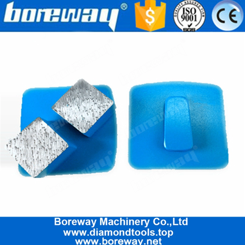 Dos segmentos cuadrados Redi Lock Husqvarna Placa de molienda de hormigón para eliminación de recubrimiento epoxi