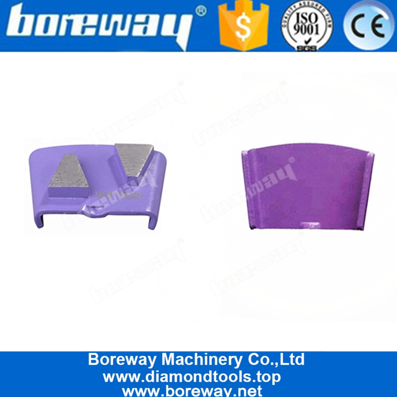 HTC चक्की के लिए दो ट्रेपोजॉइड सेगमेंट धातु बॉन्ड कंक्रीट HTC तल पीस जूते