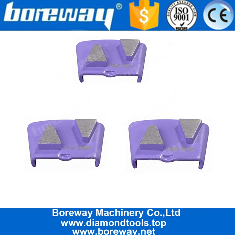 HTC चक्की के लिए दो ट्रेपोजॉइड सेगमेंट धातु बॉन्ड कंक्रीट HTC तल पीस जूते