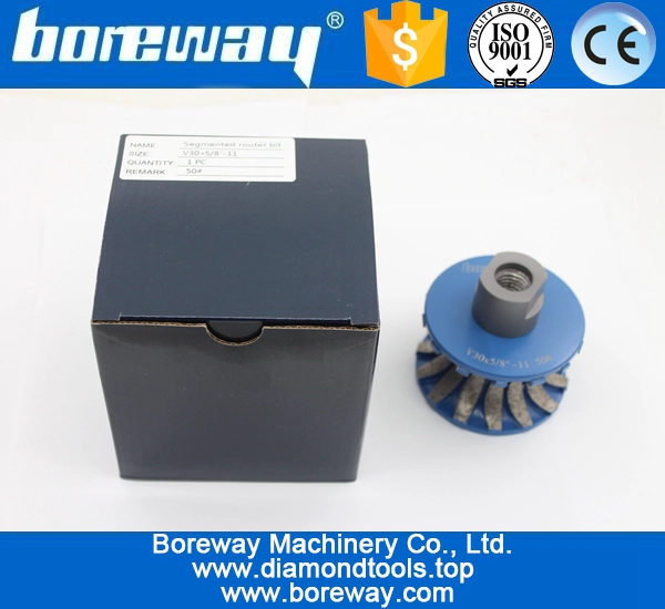 V30 * 5/8 "-11 50＃花崗岩のためのセグメント化されたダイヤモンドルーターカッタービット