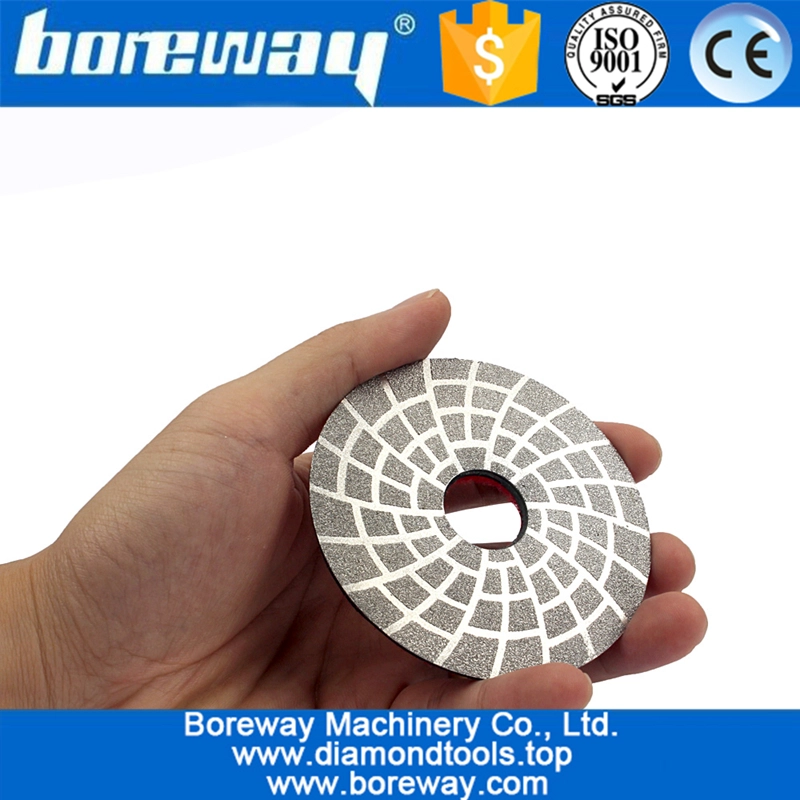 真空ろう付けされたダイヤモンド研削パッドディスク石石膏の床の直径100mmドライまたはウェットシェイピングまたはスベリング平滑面ラフサーフェス