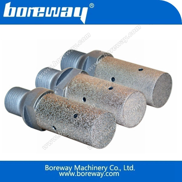 Vacuum brazed finger bit for marble