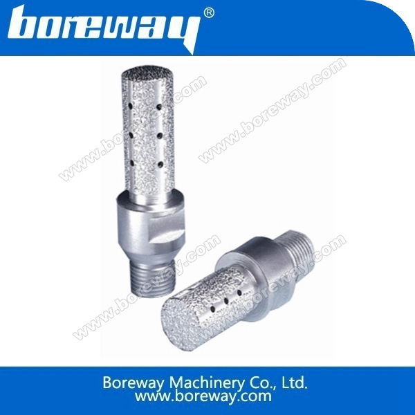 Vacuum brazed finger bit for marble