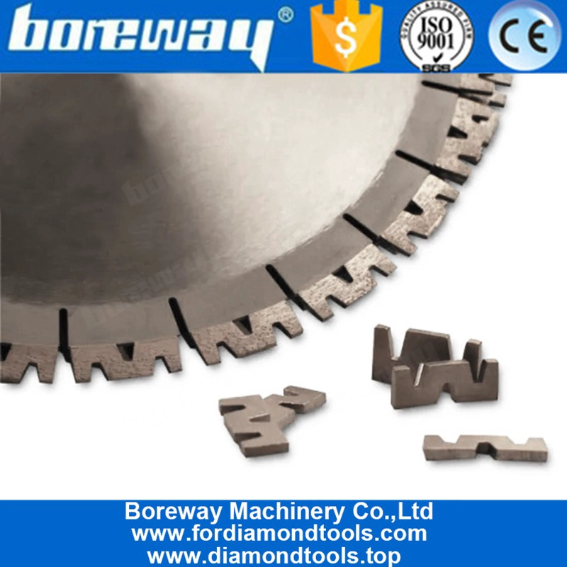 W Shape Edge Cutting Diamond Segment, High Frequency Welded Granite Cutting Segment