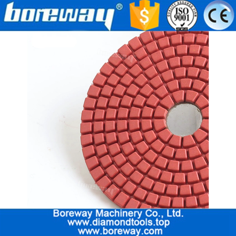 ग्रेनाइट संगमरमर क्वार्ट्ज के लिए गीले उपयोग 4 इंच 100 मिमी हीरा पॉलिशिंग पैड