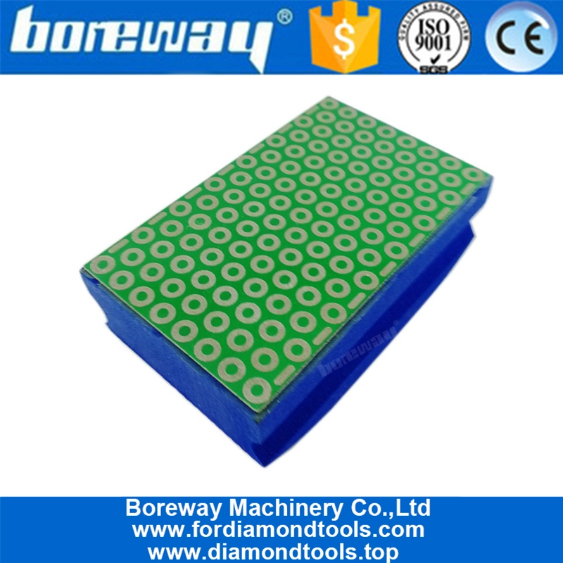 Wholesale Electroplated Diamond Hand Polishing Pad 90X55MM #800 Hard Foam-backed Hand Pad