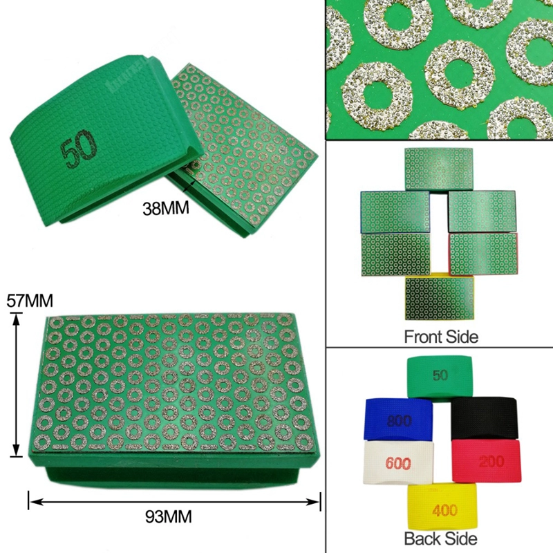 Wholesale Electroplated Diamond Hand Polishing Pad 90X55MM #800 Hard Foam-backed Hand Pad