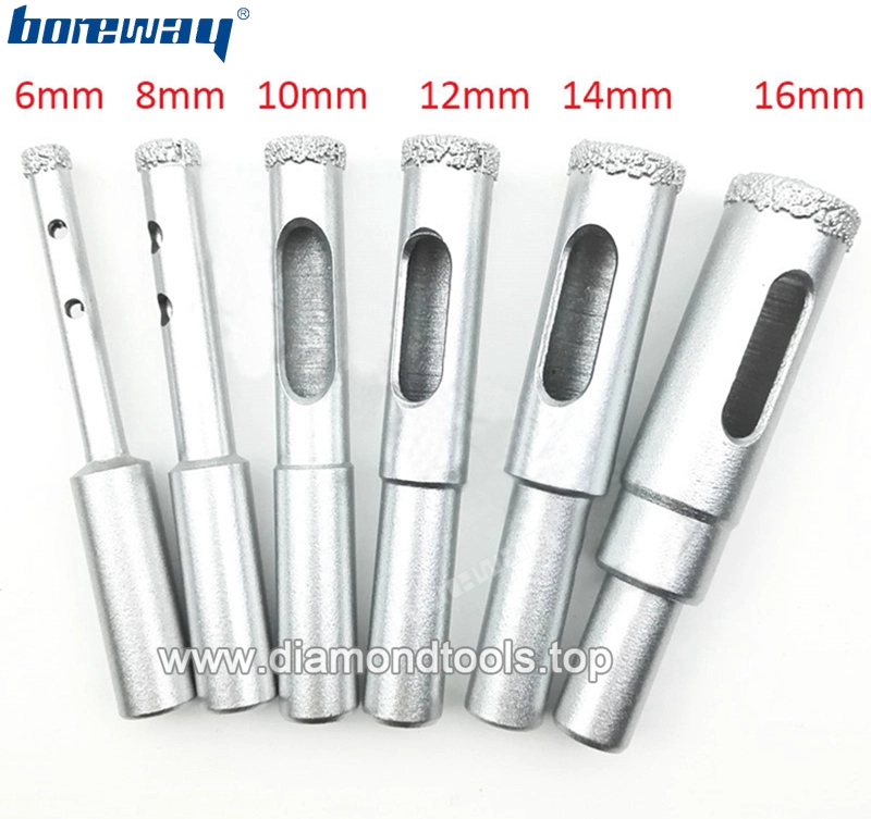 थोक वैक्यूम टांकना डायमंड ड्रिलिंग कोर बिट्स ड्रिलिंग पत्थर के लिए ग्लास, 6 पीएससी / सेट