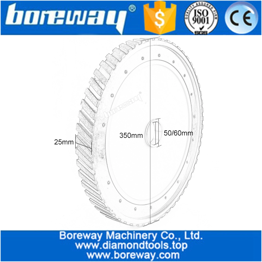 Mola diamantata diamantata D350mm con segmento largo 25mm di granito e marmo