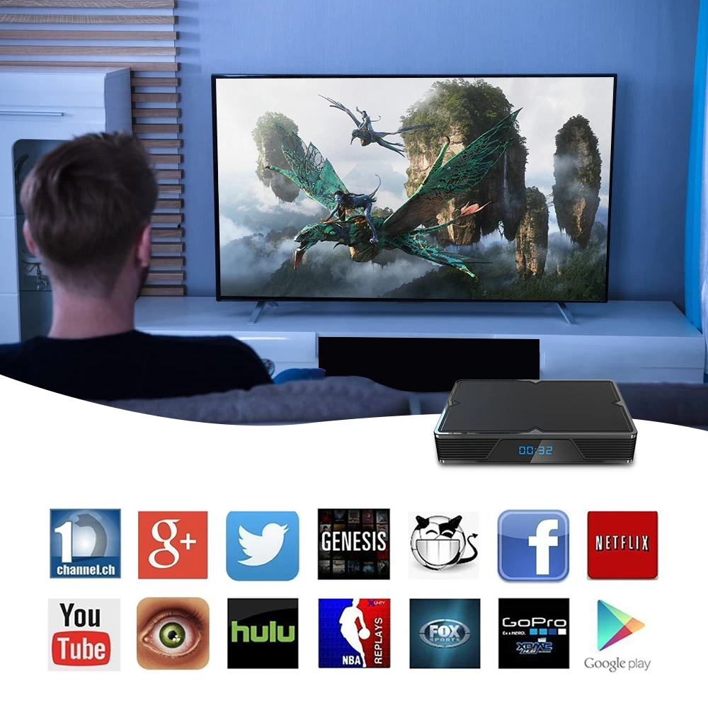 UDP Broadcasting Android TV Box Set Top Box HDMI Input Support USB3.0