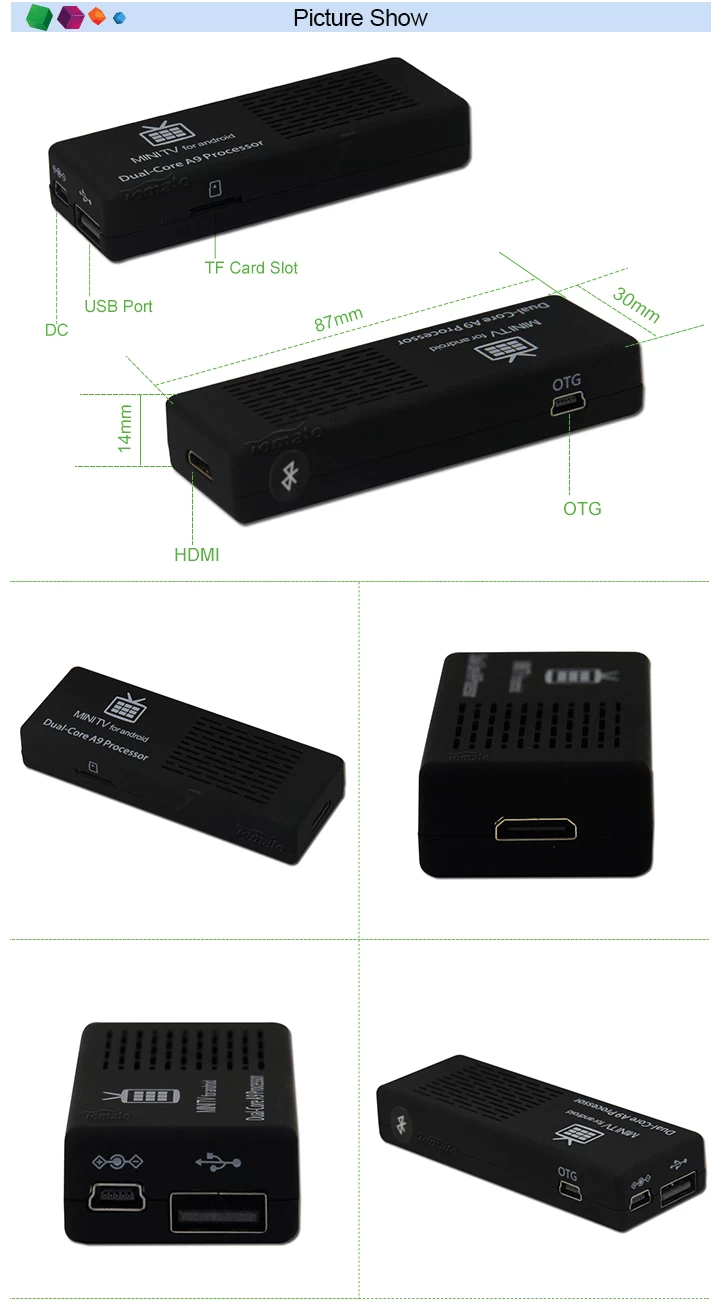 Android TV Box RK3066 dual core android media tv stick with miracast wifi MK808B