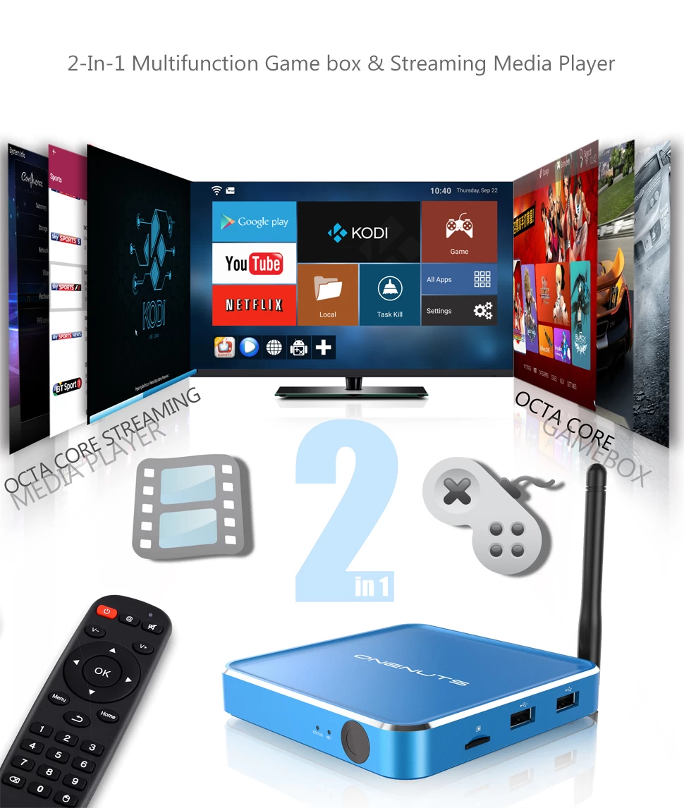 2 in 1 Best Full HD 1080P Streaming Media Player and Internet Android IPTV TV Box