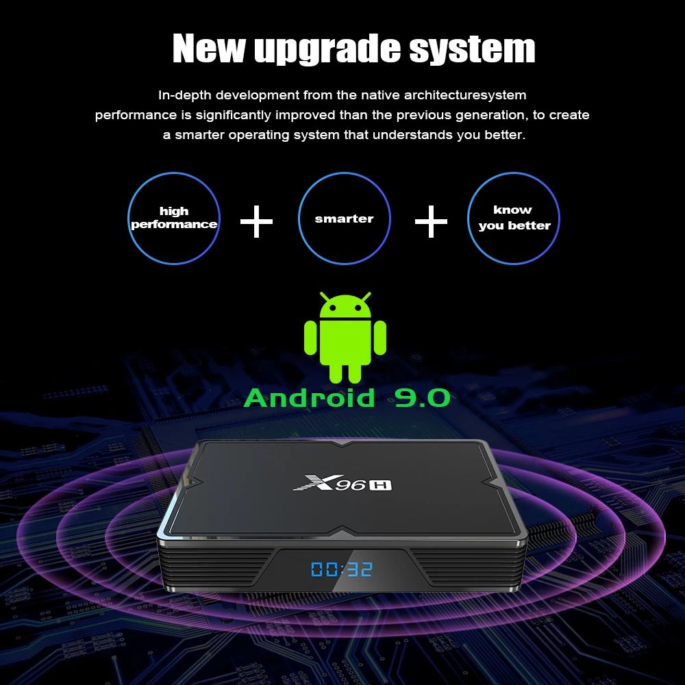 X96H Android 9.0 with HDMI input Allwinner H603 Quad-core 64-bit ARM Quad Core 4GB 32GB 6K4K TV Box