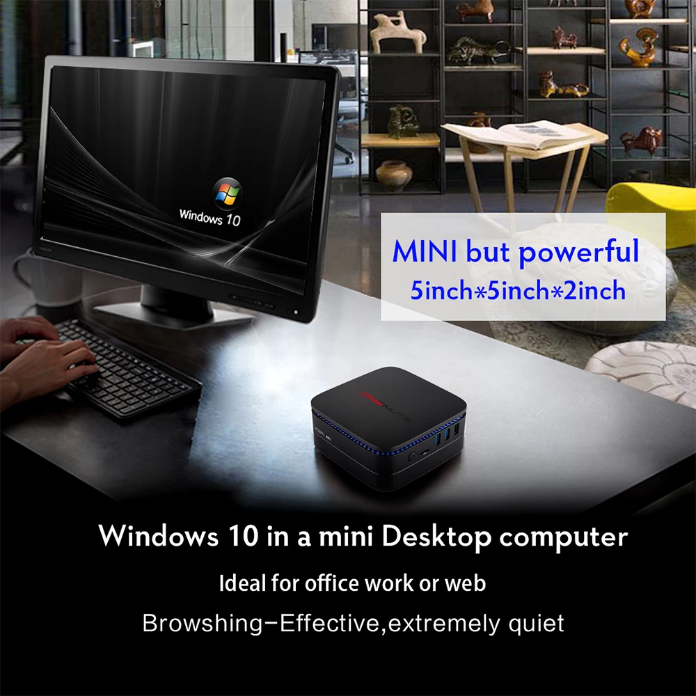 Onenuts Nut 4 Intel Windows 10 Mini PC Intel Core Apollo Lake Celeron J3455 4G DDR 32G EMMC Dual Band WiFi Gigabit LAN Mini PC