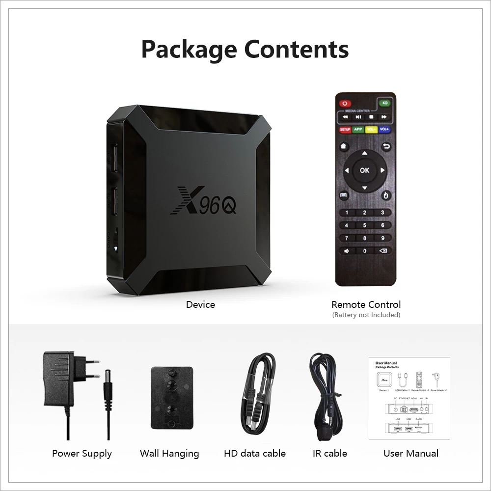 Android 10 Allwinner Quad Core H313 Multi-Core G31 GPU X96Q TV Box