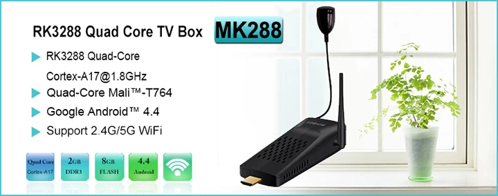 Android Tv Quad Core RK3288 Quad-core 1.8GHz Cortex-A17 tv box Mk288