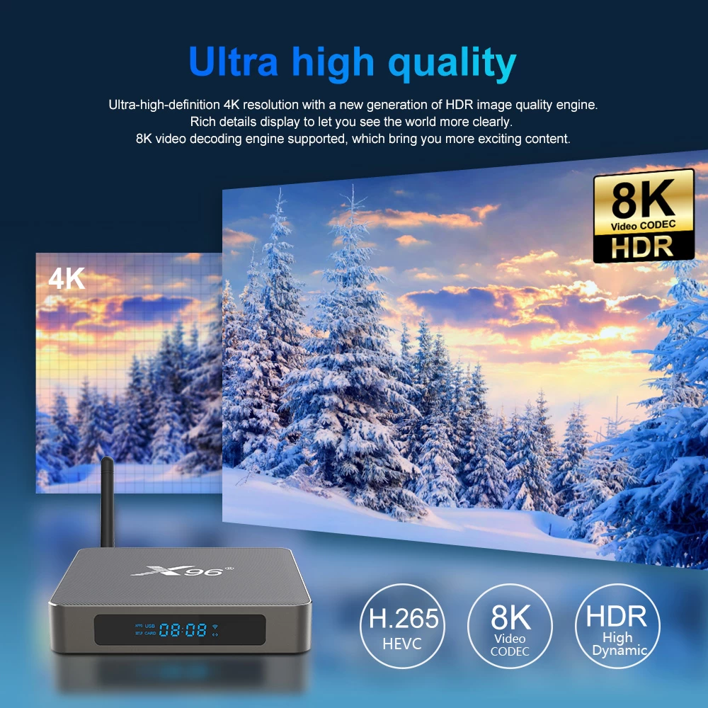 X96 X6 Set Top Box - Android 11, 8K HDR, Dual WiFi