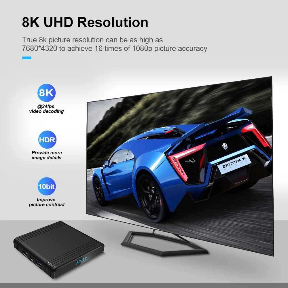 Newest Amlogic S905X3 Android 9.0 4G RAM 64G eMMC 8K Set Top Box With Dual WiFi USB 3.0 TV Box