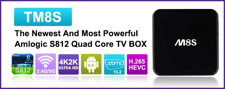 Smart Android TV Box Amlogic S812 Quad Core Cortex-A9r4 2.0GHz Android™ 4.4 KitKat TM8S