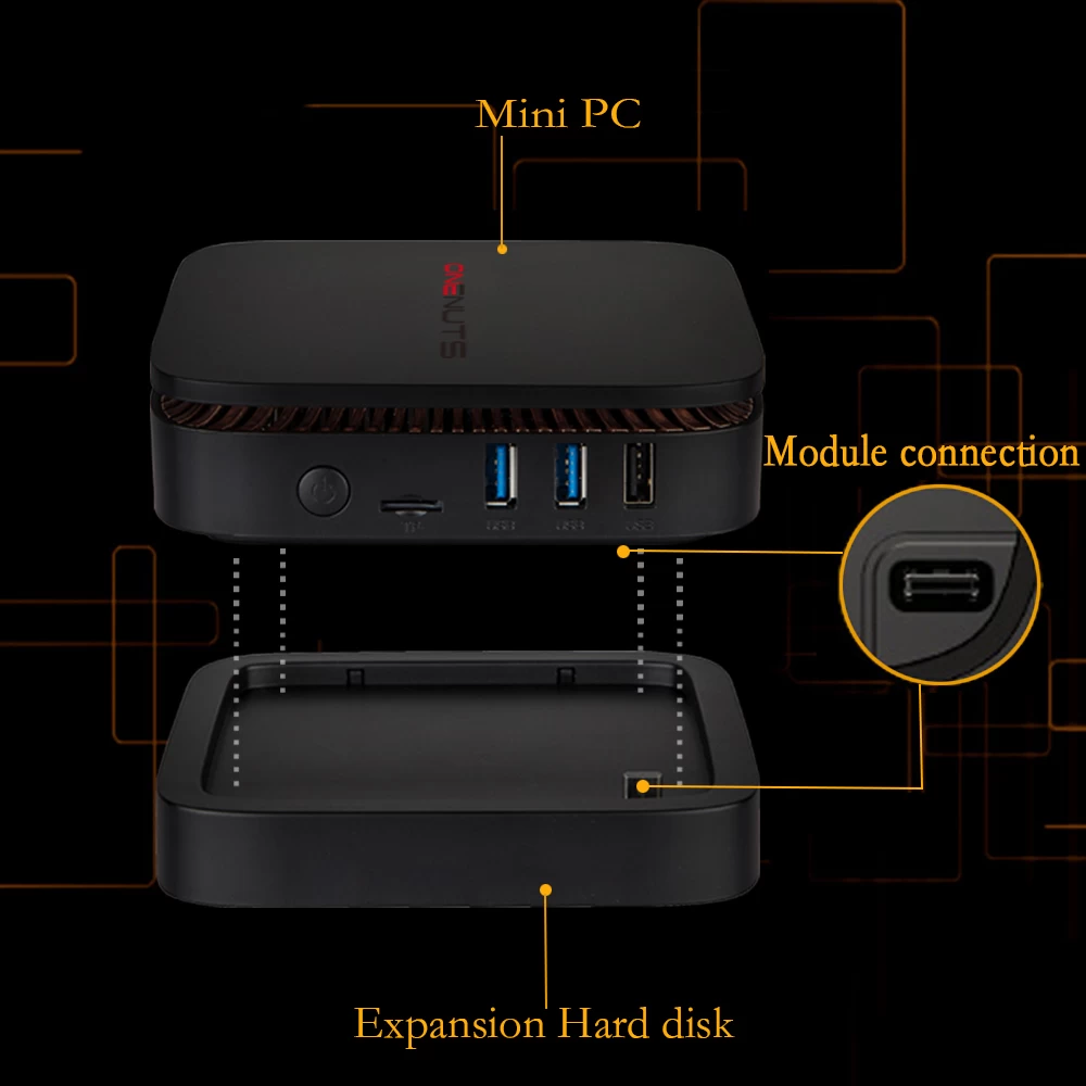 Onenuts Nut 4 Intel Windows 10 Mini PC Intel Core Apollo Lake Celeron J3455 4G DDR 32G EMMC Dual Band WiFi Gigabit LAN Mini PC