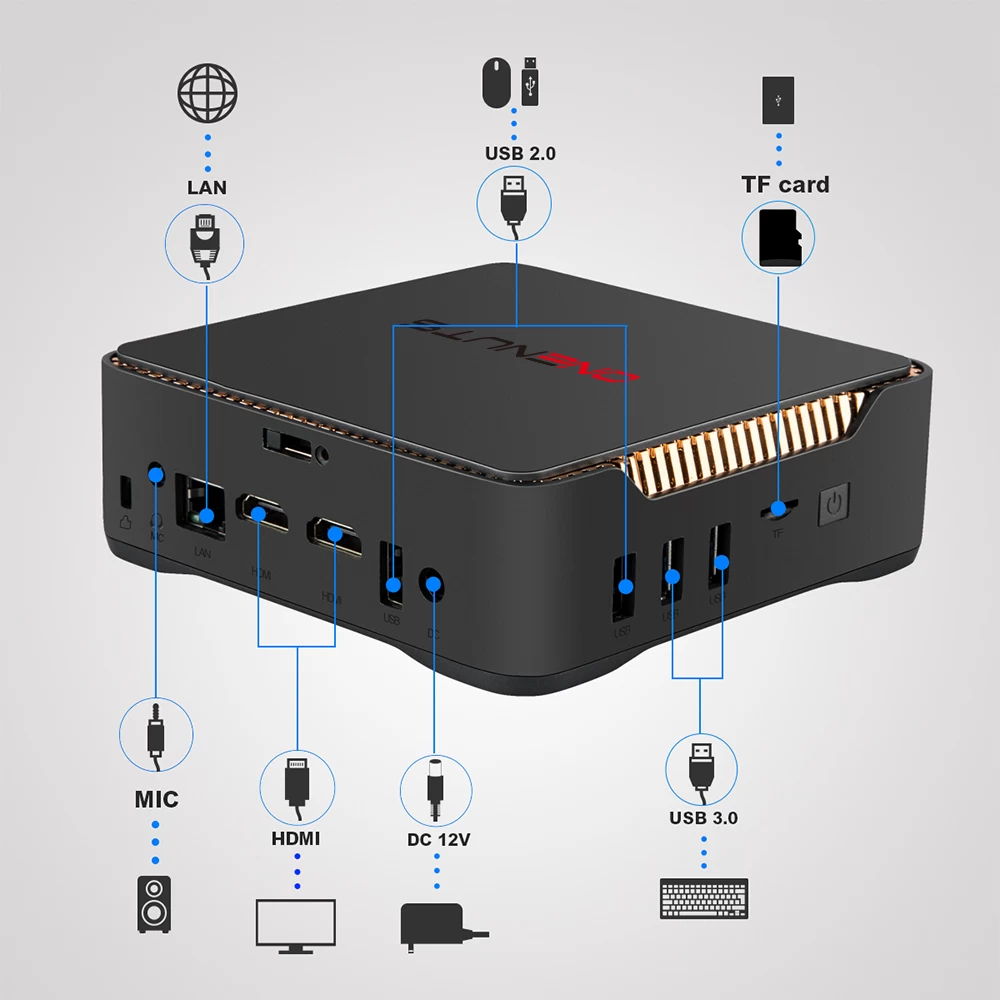 Onenuts Nut 5 Intel Mini PC Apollo lake Windows 10 64-bit Support 4K SATA MSATA Dual HDMI Mini Computer