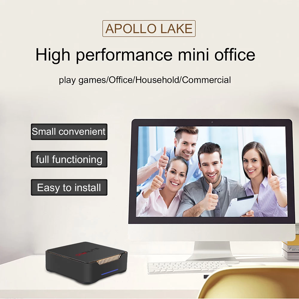 Intel Mini PC Computer support for SSD HDD Apollo lake Windows 10